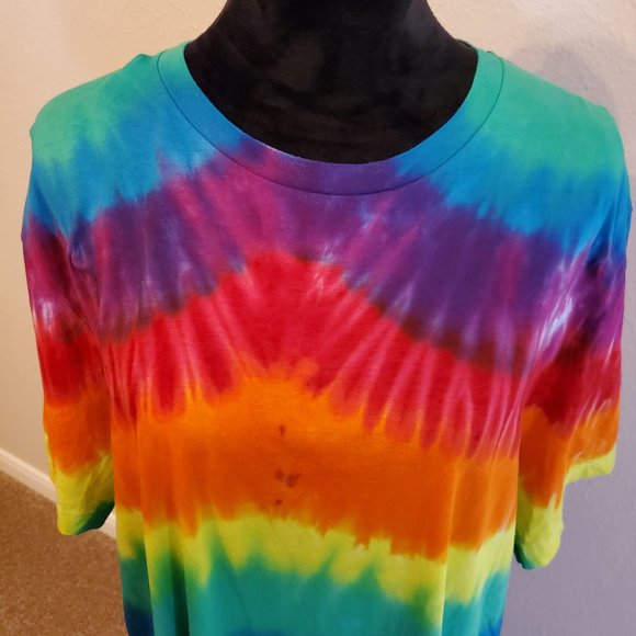 Canvas Tie Dye Boho style short sleeve T-shirt 100% cotton size 2XL. - Picture 2 of 11